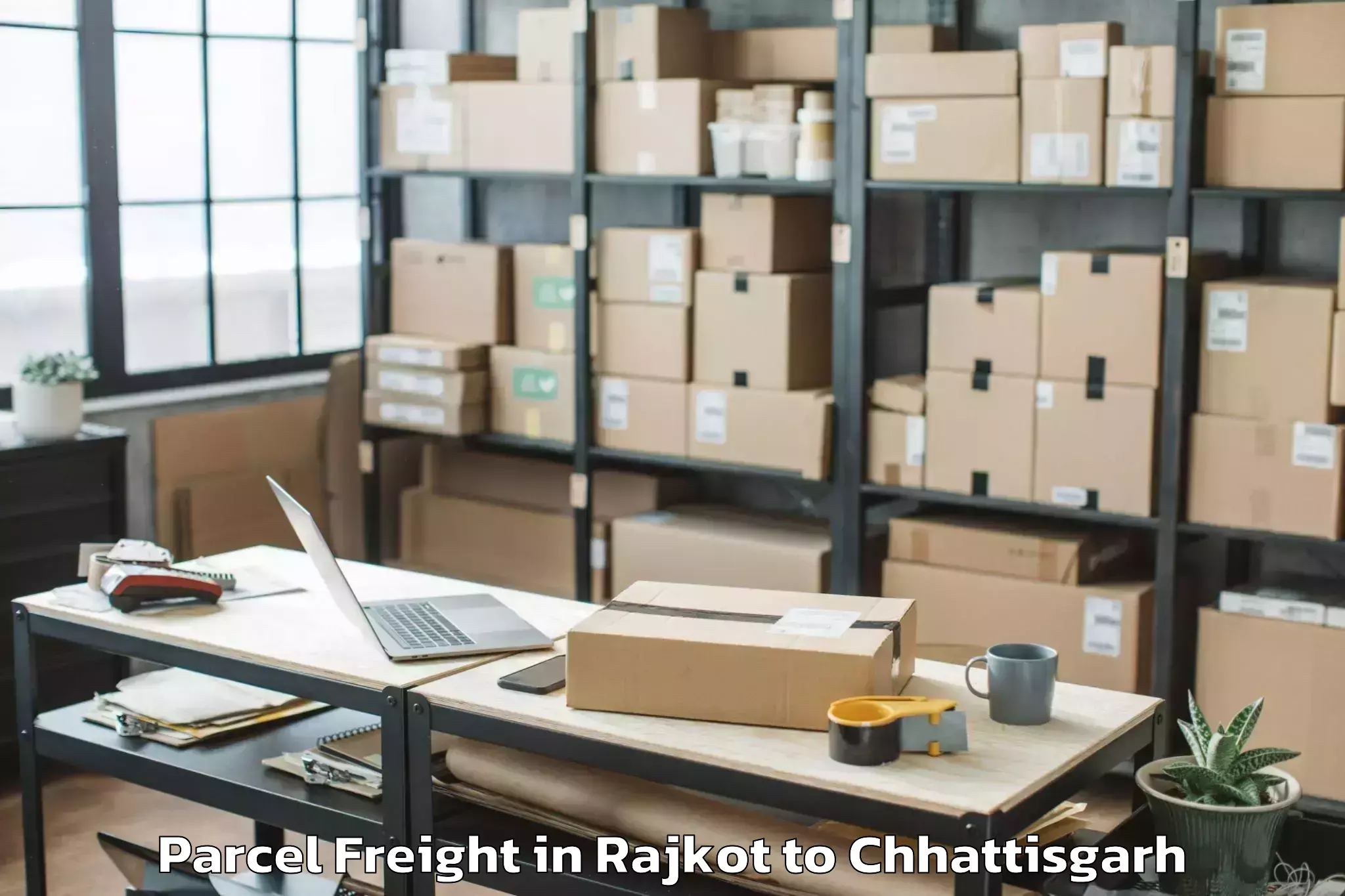 Leading Rajkot to Kharsia Parcel Freight Provider